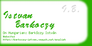 istvan barkoczy business card